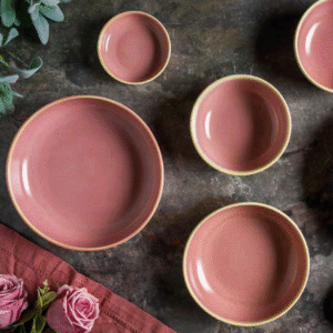 Pot bowls rosa porslinsserie